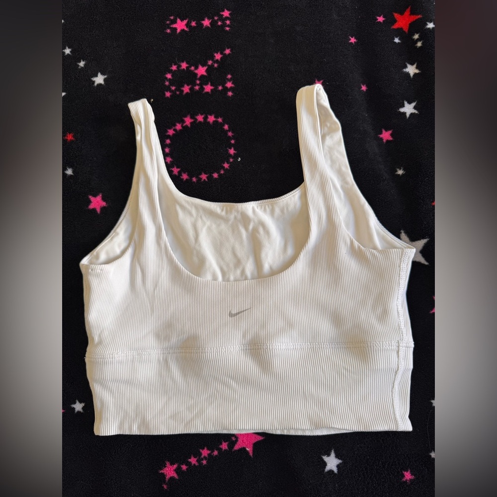 Nike White Ribbed Tank Top - Picture 2 of 7